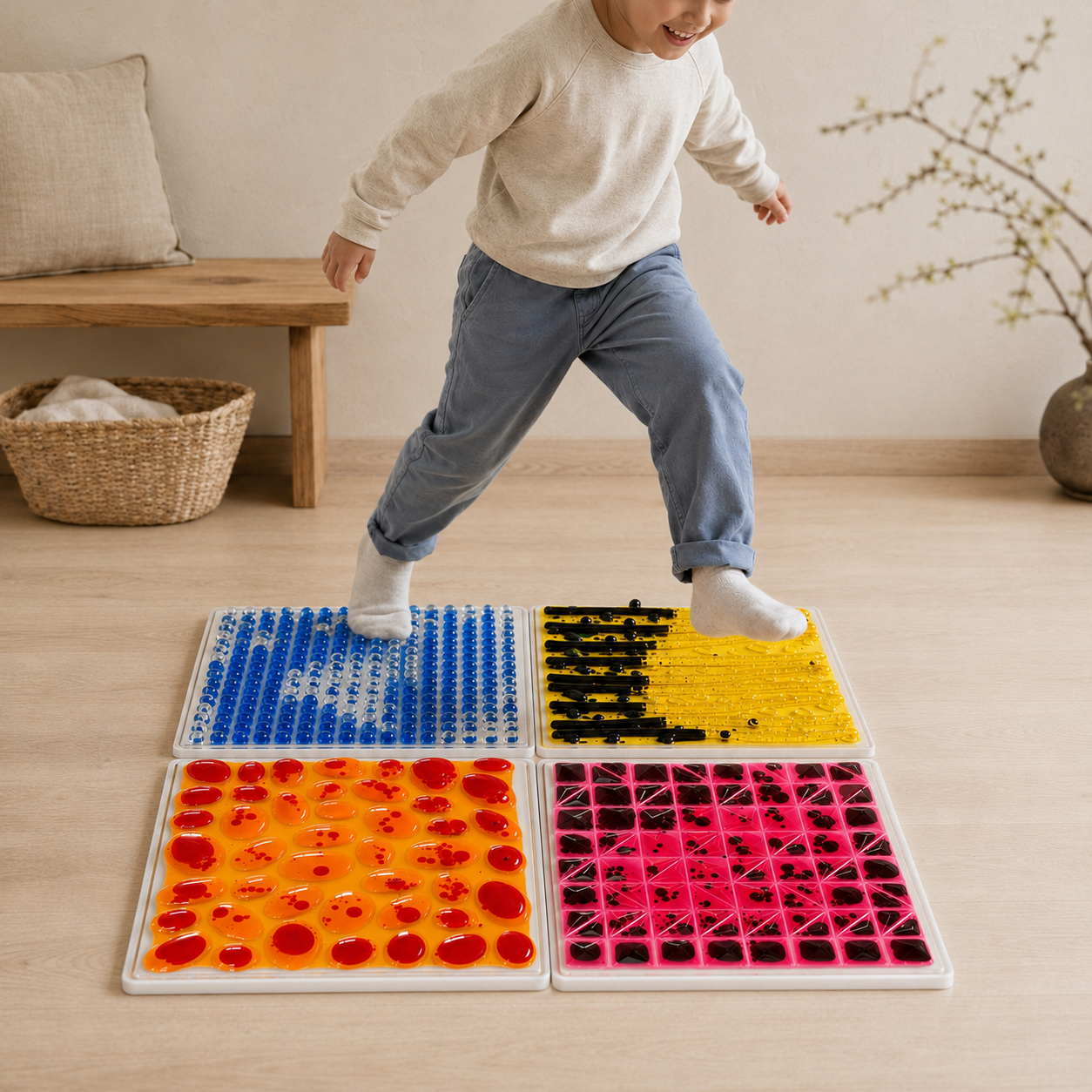 3D Sensory Floor Tiles - Pack of 4
