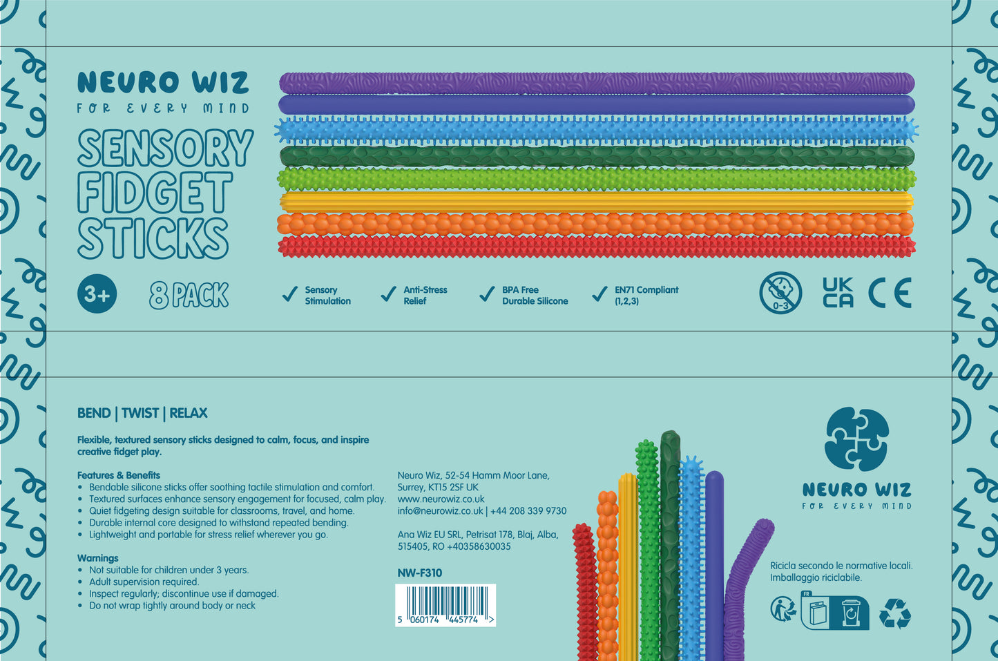 Sensory Fidget Sticks (8-Pack)