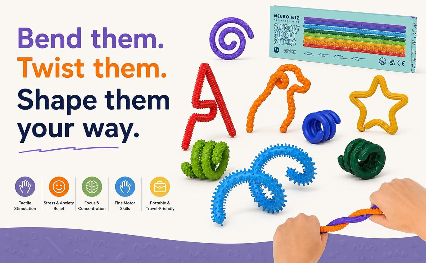 Sensory Fidget Sticks (8-Pack)