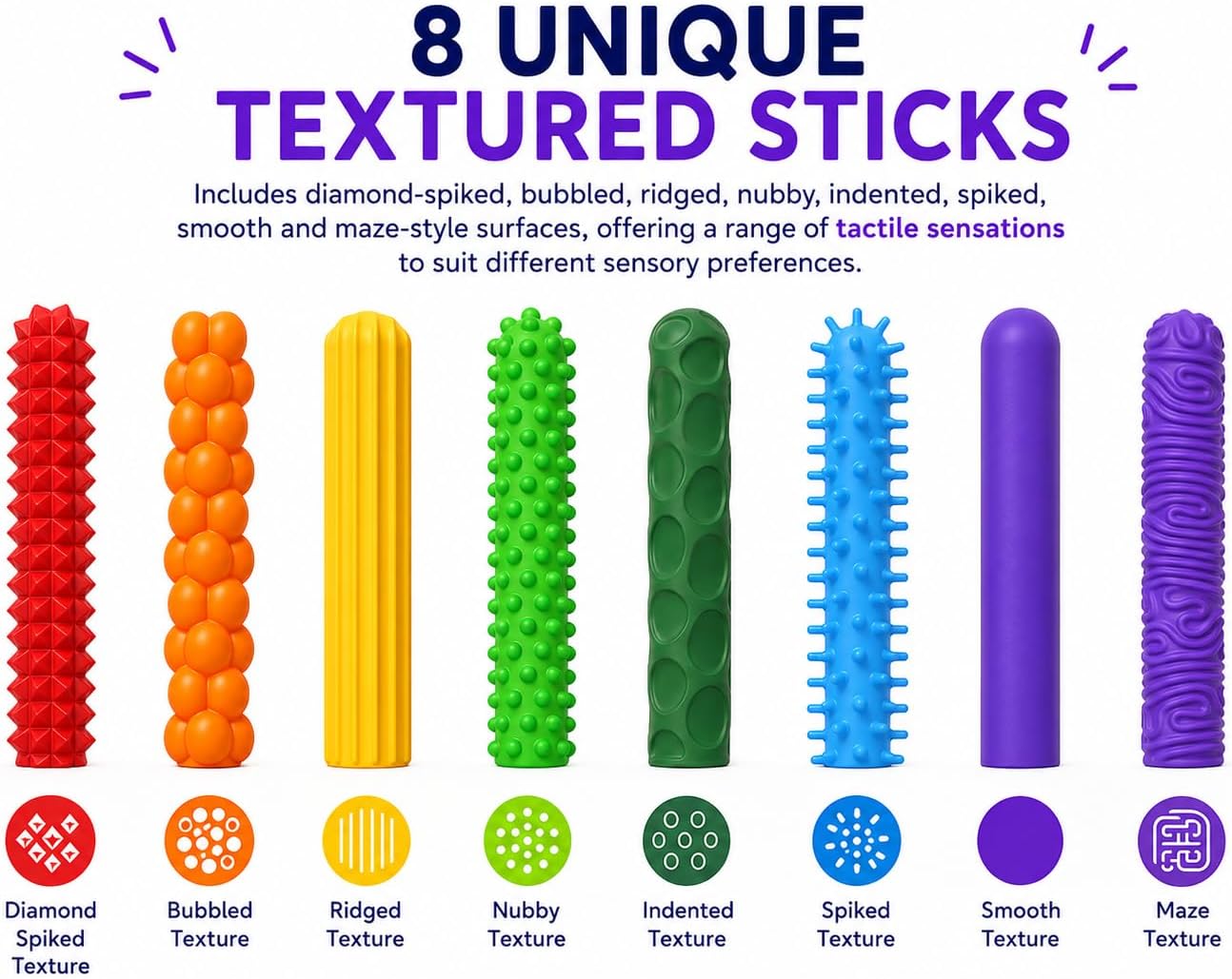 Sensory Fidget Sticks (8-Pack)