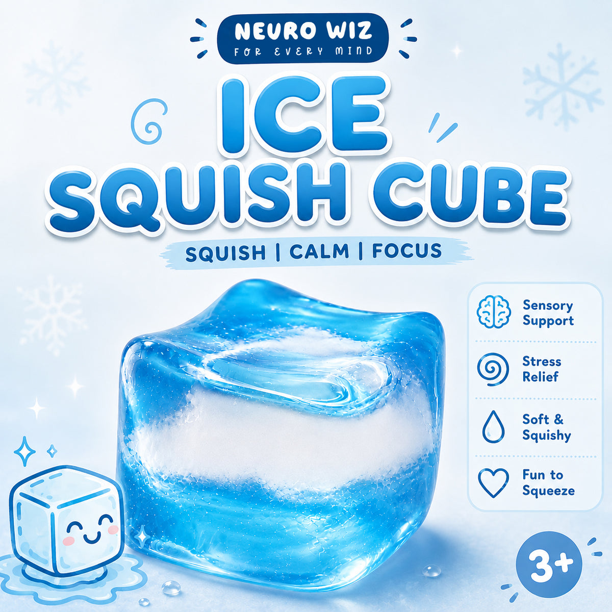 Ice Squish Cube Sensory Stress Relief Toy