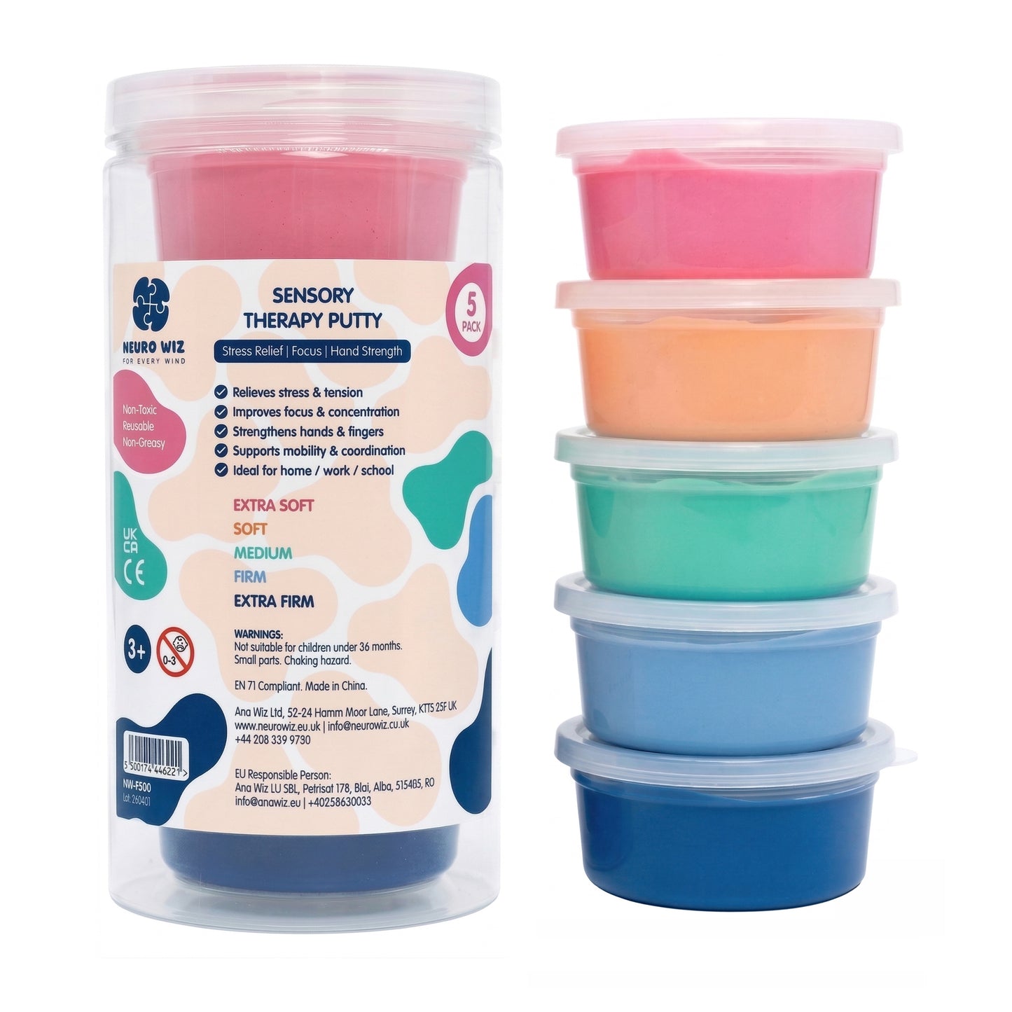 Sensory Therapy Putty Set | 5 Resistance Levels